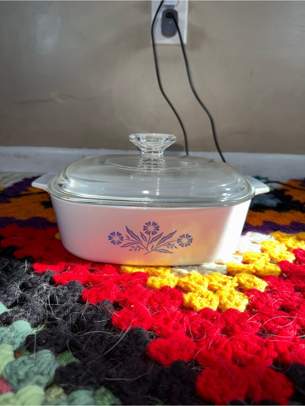 Vintage Corning Ware Blue Cornflower 2 Qt. A-2-B Casserole Dish w/ Lid